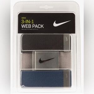 Nike 3-in-1 Belt Set - Black, Gray, Blue